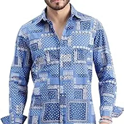 rookies Mens Full Sleeve Fit 100% Cotton Printed Shirt-picture-49