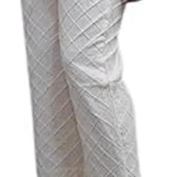 jhakhas Cross Stitch Design Cotton Pant | | Straight Pant for Women (Cream)-picture-31