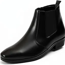 ofri Men's Chelsea Boots, Leather, Ankle Length, Formal, Black, Memory Foam Insole, 2.5 cm Block Heel-picture-16