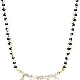 minutiae Stylish Fashion Pendant Necklace Black Beads Mangalsutra for Women & Girls with Extendable Chain-picture-25