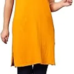 fleximaa Women's Cotton Plain Round Neck Half Sleeve Long Top-picture-24