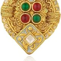 gc premium jewellery Luxurious Gold Plated Kundan Meenakari Finger Ring for Women-picture-15