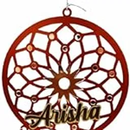 Artician Gifts Personalized Name Dreamcatcher for Kids Custom Wooden Wall Hanging Decor with Tassels |Unique Gift for Nursery, Bedroom, Baby Shower |Hanging Ornament with Name for Girls (8 X 8 inch)-picture-44