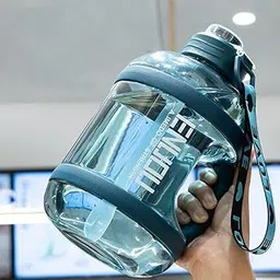 Drofail Plastic Gallon Water Bottle With Handle 80 Oz Bpa Free Portable Reusable Water Bottles Leak Proof For Home, Fitness For Men & Women (Blue, 2.2)-picture-32