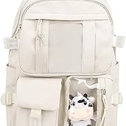 shopora Large Capacity Backpack School Bag Laptop Girls Travel Bag For Women Student White | Womens Handbags & Bags-picture-41