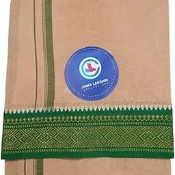 jinka lakshmi collections Cotton Lungi For Men 2 Meters With Zari, Dhoti for Men Beige Color Unstitched Pack of 1 Multicolor-picture-42