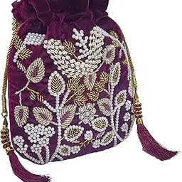 amerie fashions Premium Women's Floral Potli Bag Purse for Party Wedding-picture-19