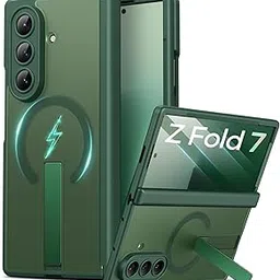 Vihibii for Samsung Z Fold 7 Case with Kickstand, [Compatible with Magsafe], Integrated Hinge Protection & Front Screen Protector, Slim Fit Translucent Back Cover for Samsung Z Fold 7 5g 2025, Green-picture-14