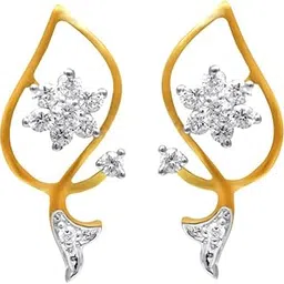 joyalukkas Women's & Girl's Pride Diamond Collection 18K (750) Yellow Gold And Diamond Stud Earrings-picture-19