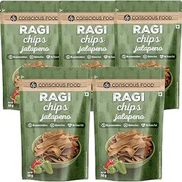 Conscious Food Ragi Chips | 50g | Wholesome & Crunchy Snack | Made with 100% Natural Ragi | Gluten-Free & Preservative-Free | High Fiber | Made with cold-pressed Sunflower oil | Pack Of 5-picture-30