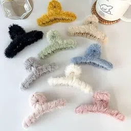 Hair Claw Clips with Faux Feathers Clutchers for Women & Girls,Large Fuzzy clutchers for Thick Thin Hair, Long Hair Leopard Grasp Claw Clips (Pack of 2 Any Colors)-picture-51