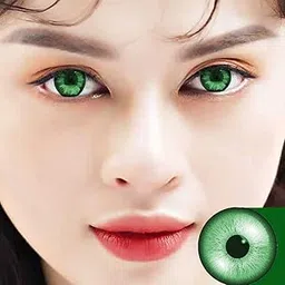EYCOG Monthly Green Colored 0 Power Contact Lenses for Eyes Men and Women with Lens Case-picture-12