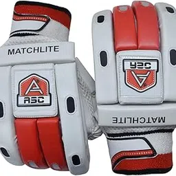 ASC Faux Leather Sports Cricket Batting Gloves - Match lite (Red)-picture-35