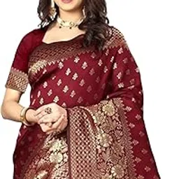siril Women's Banarasi Soft Art Silk Jacquard Saree With Unstitched Blouse Piece (3589S227_Maroon)-picture-30