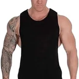 Round Neck Big Armhole Gym Stringer Vest for Men(Gym_vest18)-picture-53
