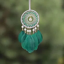 mannikin with device Mannikin Rear View Mirror Accessories Crystal Boho Car Decor Car Hanging Ornament Car Mirror Hanging Accessories Car Pendan Dream Catcher for Rearview Mirror Small Dream Catcher for Car (Green)-picture-20