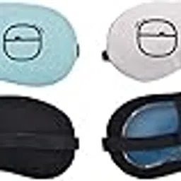 Samtrish (PACK OF 2 PIECE) Printed Cotton Sleep Eye Mask For Side Sleeper Men Women, Zero Eye Pressure Sleeping Mask, (white and blue).- (Free Ear Plugs). | Pack of 2-picture-12