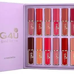G4U Matte Long Lasting Waterproof Lipstick Set of 12 B | Smudge Proof | Non Transfer | Lip Makeup for Women (Red)-picture-24