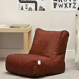 SKYSHOT Chair Sofa Bean Bag Cover with Relaxing Footrest Without Beans (Color - Tan) (Material - Faux Leather)-picture-19