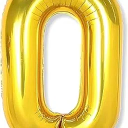 0 number Golden Foil Balloon 16 inch Size Birthday Decoration Items Pack of 1 | 1st Year Balloons | Zero-picture-41