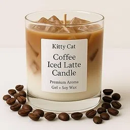 Kitty Cat® Coffee Iced Latte Candle – Realistic Iced Coffee Design | Gel + Soy Wax | 36+ Hours Burn Time | Premium Coffe Aroma | Home Décor & Gifting | Perfect for Bedroom, Living Room & Cafe | 200g-picture-22