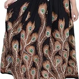 jabama Women's Cotton A-line Printed Full Length Skirts (Length : 38 inches)-picture-24