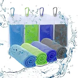 Cooling Towel, 4 Packs Cold Workout Towels Cool Neck Warp Sweat Rags for Sports, Fitness, Gym, Yoga, Running, Travel, Camping Outdoor Sports Towel for Instant Cooling Relief-picture-25