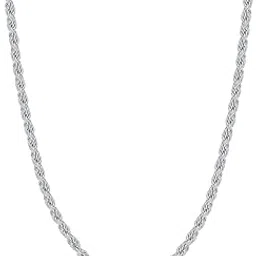 fiusem 3mm Rope Chain Necklace for Men, Silver Tone Men Chain Necklace, Stainless Steel Chain for Men Women Boys-picture-25