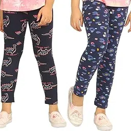 ARIEL Girls Cotton Printed Non-Transparent Regular Fit Ankle Length Leggings-picture-25