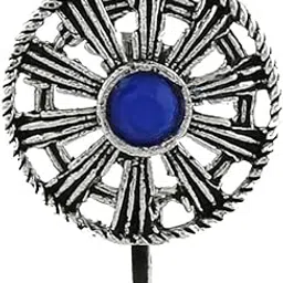anuradha art jewellery Blue Colour Round Shape Wonderful Press On Nose Ring/Pin for Women/Girls-picture-42