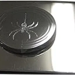 kiola designs Silver Toned Oval Etched Black Widow Spider with Spider Silk Bug Insect Money Clip-picture-14