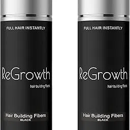 Regrowth hair Building Fibers (Black) 27.5g + 27.5g – for Thickening Fibers for Thinning Hair & Bald Spots, Instant Hair Loss Concealer for Men & Women-picture-27