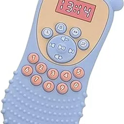 Silicone Baby Remote Shape Teether Toy for Infant Gum Relief | Soft Sensory Teething Remote for Babies | Textured Teether with Number Buttons for Oral Comfort and Baby Chewing Play (Blue)-picture-19