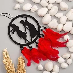 PRIMEFAIR Dream Catcher Car Hanging Handmade Hanging Wall Hangings, Home Decor Garden, Car, Outdoor, Bedroom Pack of 1 (RADHA-KRISHNA-14)-picture-10