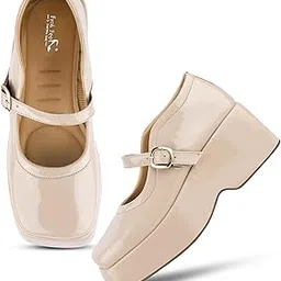 FROH FEET Women's High Chunky Platform Closed Toe Mary Jane Wedges Heels Square Toe Strappy Dress Wedding Party Pumps Shoes-picture-14