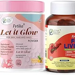 Fytika Let it Glow Pineapple, Collagen Powder-200G + Fytika Fit Liver (Liver Detox Supplement)-60 Tabs-image-44