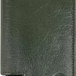 artilea Genuine Leather RFID Protected 9 Slots Credit Debit Business Card Holder Wallet for Men Women - Dark Green-picture-29