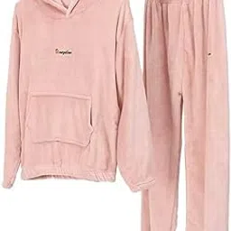 shaperx Fleece Pajama Set for Women, Pullover Fuzzy Long Sleeve Tops and Pants Plush Sleepwear Soft Warm Pjs Lounge 2 Piece-picture-14