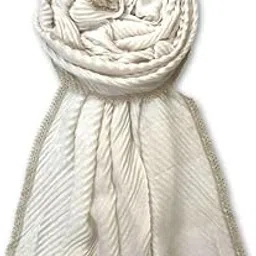 fahabo Scarf for Women Stylish Pleated Cotton with Glitter and Lace Border | Hijab Scarf | Stole | Soft, Lightweight, and Latest Scarves | 73 x 32 Inches-picture-56