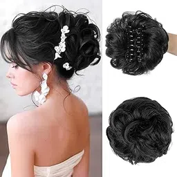 Funky Hair Bun Messy Claw Hairpieces Natural Hair Volume Clutcher Black Wavy Curly Combs Clip-in For Women Girls & Ladies-image-89