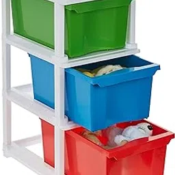 Amazon Brand - Solimo Plastic Multipurpose Modular Drawer, 3 Racks, Large, Multicolor-picture-11