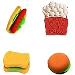 BKDT Marketing Food Pattern Erasers - (Set of 2) -8 Erasers, for Birthday Return Gifts, Stationary Set for Kids -Like Burger, Cold Drink, ice Cream, kulfi Sandwich, French Fries Eraser-image-17