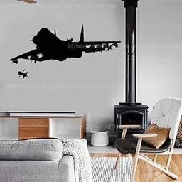 GADGETS WRAP Wall Decal Vinyl Sticker Jet Fighter Firing Missile Military for Office Home Wall Decoration-picture-57