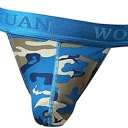 FABLOFT Fashion Men Camo G-string Pouch Jockstrap Thong Briefs Short Underwear L Blue-picture-57