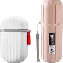 Shopiable Store Toothbrush Holder and Soap Case Portable Soap Container Dish Tray Toothpaste Holder with Cover for Trip Bathroom Camping Travelling-picture-17
