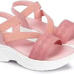 himquen women Knitted Fabric Strap cushioned wedge heel ankle strap sandal-picture-13