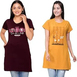 duchess Combo Printed Long Tshirt for Women (Pack of 2)-picture-20