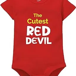 zeezeezoo The Cutest Red Devil Baby Romper | Bodysuit – Football Fan Outfit for Match Day, Photoshoots & Gifting-picture-56