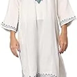 craftbazar Kashmiri Embroidered Cashmilon Phiren V Neck White-picture-27