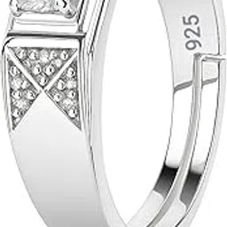 sivlari 925 BIS Hallmark Certified Silver Gifted Fancy Ring Men,Boys,Brother,Husband,Friend & Boyfriend Cubic Zirconia Rhodium Plated Adjustable for Weddings & Engagement-picture-20